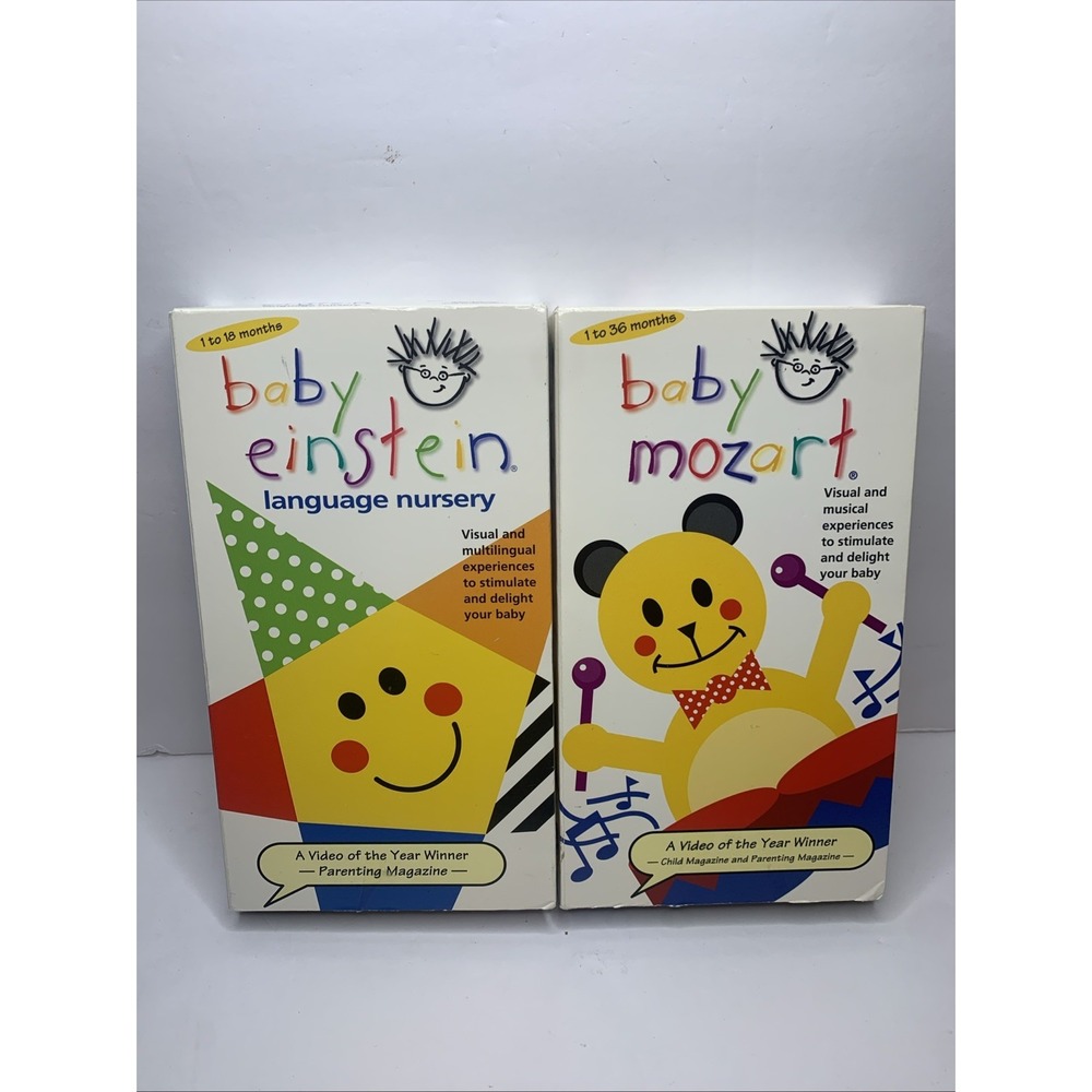 Baby Einstein Language Nursery & Baby Mozart VHS Lot Walt Disney 25968 25969‎